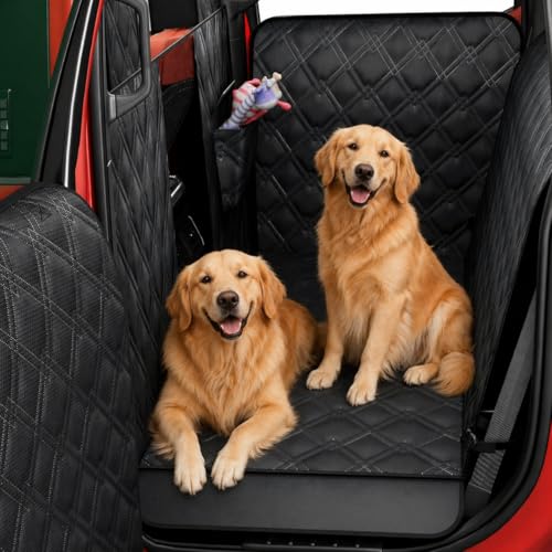 Surfcabin Floor XL Dog Hammock for Truck, Waterproof Trucks Pet Seat Cover with Door Protection, Sturdy Back Seat Extender for Dogs Compatible with Full Size Crew Cab Trucks Like F150, GMC & More
