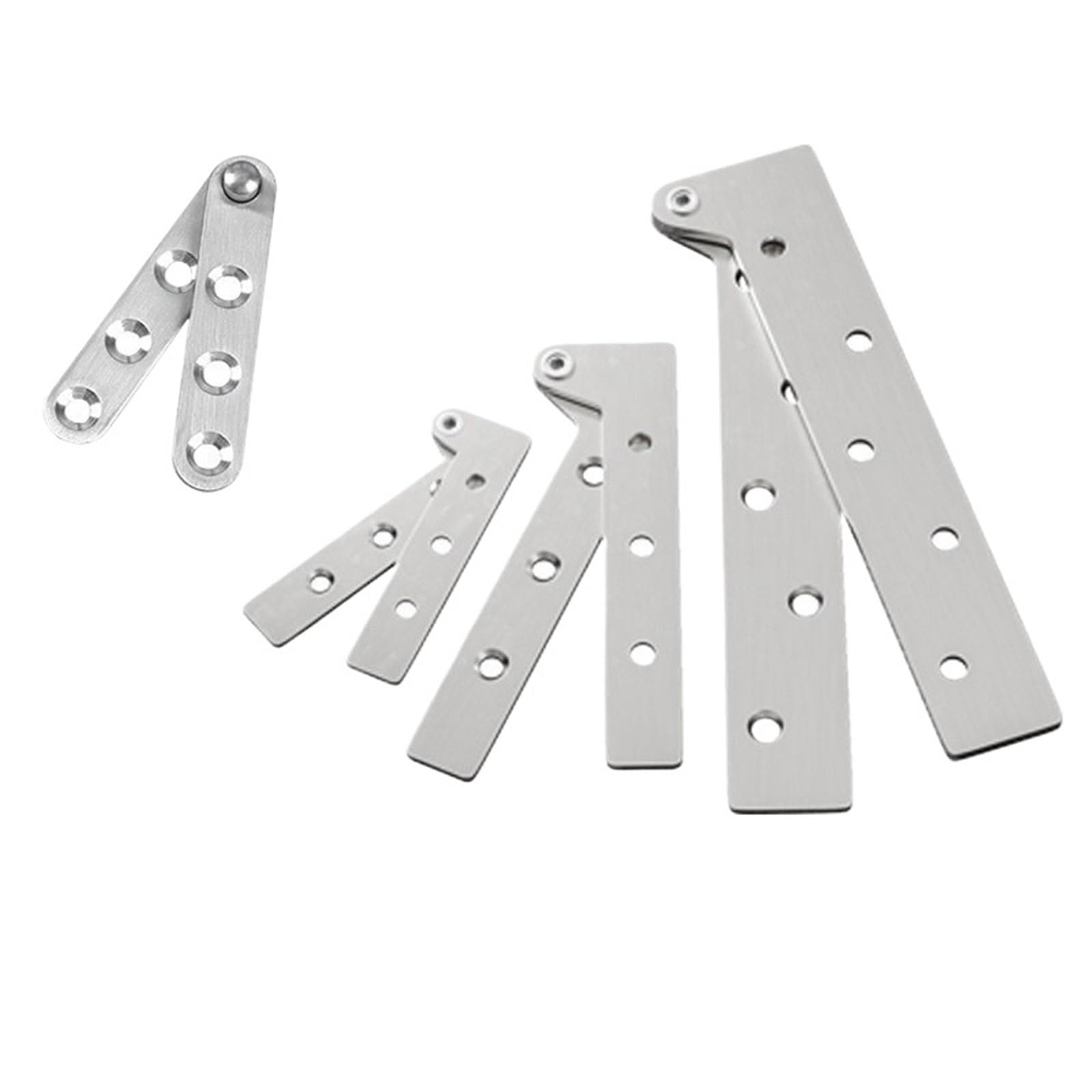 Uyzndkvsi Silver 2Pcs Stainless Steel 360 Degree Rotating Door Hinges Cabinet Matching Screws