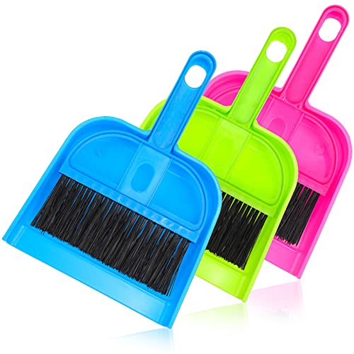 STOBAZA Whisk Broom and Dustpan Set Small Hand Sweeper for Countertop Air Vents and Pet Cage Cleaning