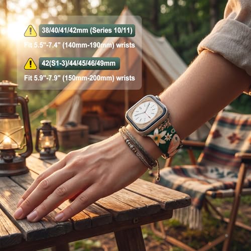 Image of Floral Band Compatible with Apple Watch Bands for Women 40mm 42mm 41mm 38mm 44mm 45mm 46mm 49mm, Cute Pattern Flower Soft Silicone Sport Strap for iWatch Series Ultra 11 10 SE 9 8 7 6 5 4 3 2