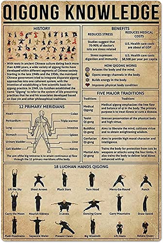 Oudrspo Qigong Knowledge Rugby Knowledge Metal Tin Signs Rugby Infographic Posters Retro Club Wall Decor Home Room Bar Cafe Decoration 8x12 pouces