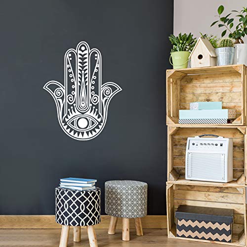 Main de Fatima autocollant mural vinyle pour studio de yoga Namaste