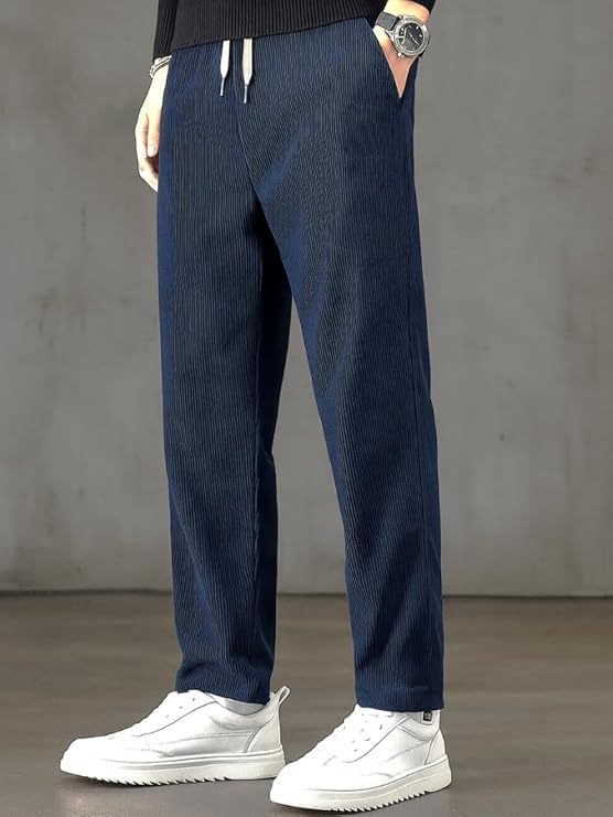 Image of NoseQueen Men's Corduroy Relaxed Fit Stretchable & Comfortable Sweatpant Trousers Pant