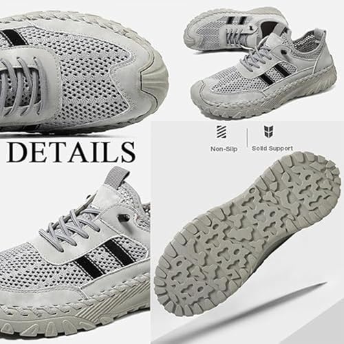 Zenfaze Shoes for Men, Zenfaze Slip On Orthopedic Hiking Shoes, Outdoor Mesh Trail Slip-Resistant Leather Walking Sneakers, Lightweight Sports Driving Trianers4