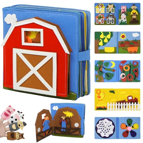 Montessori Busy Book, Felt Quiet Book for Baby,...