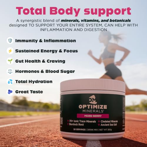 Optimize Minerals Trace Mineral Powder Supplement, Mixed Berry, 30 Servings - Image 3