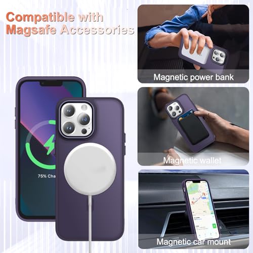 Image of YENAPOON for iPhone 13 Pro Max Case, Matte Magnetic Phone Case, Purple