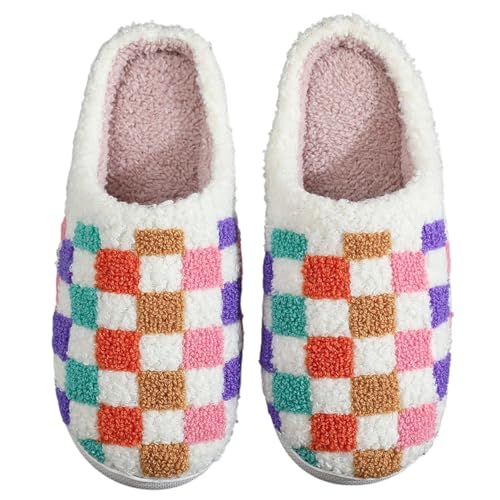 Image of Slippers for Women Men Fuzzy Memory Foam Slipper Fluffy Winter Soft Warm Slip On House Shoes