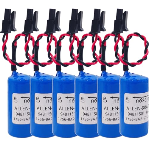SHENYANG (6 Pack) 3V 1756-BA2 Replacement Battery for Allen Bradley 1756-BA2 PLC Controller Assembly BR2/3A-AB 94811501 1756-L1 Battery