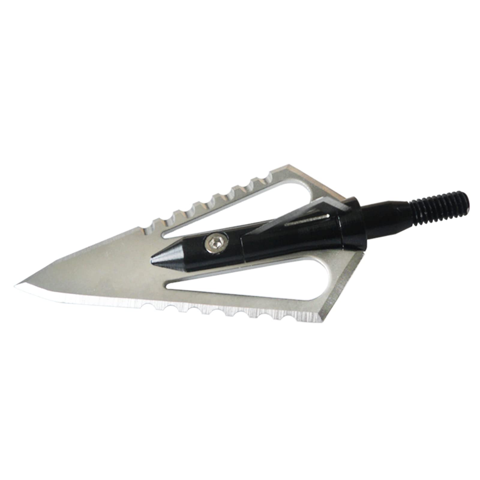 100 Grain Stinger Hunting Broadheads, 12pcs 4 Blade 2 Sawtooth Blade Screw-in Arrow Heads Arrow Tips Compatible with Traditional Bows and Compound Bow