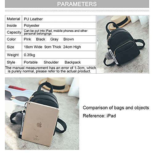 Katech Mini Rugzak Meisje, Mode Rugzak voor Vrouwen Backpack met Pluche Bal Hanger, Casual Rugzak om Kleine Spullen Mee… - Image 5