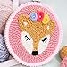 RuiyiF Latch Hook Kits for Kids Beginner Preprinted, DIY Rug Hooking Kit with Punch Needle Colorful Yarn for Kids Adult (Fox)