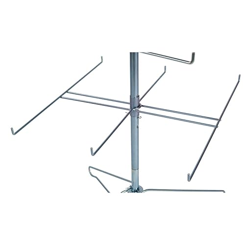 Miniatura 8 de SSWBasics Estante giratorio de alambre cromado de 4 niveles (4 niveles, espacio de 12 pulgadas de distancia) - Organizador giratorio de joyería -