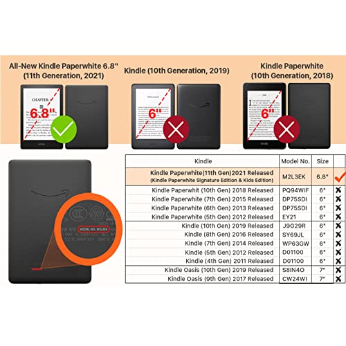 CCOO Capa com suporte adequada para Kindle Paperwhite de 6,8 polegadas 11ª geração 2021 - Capa prote