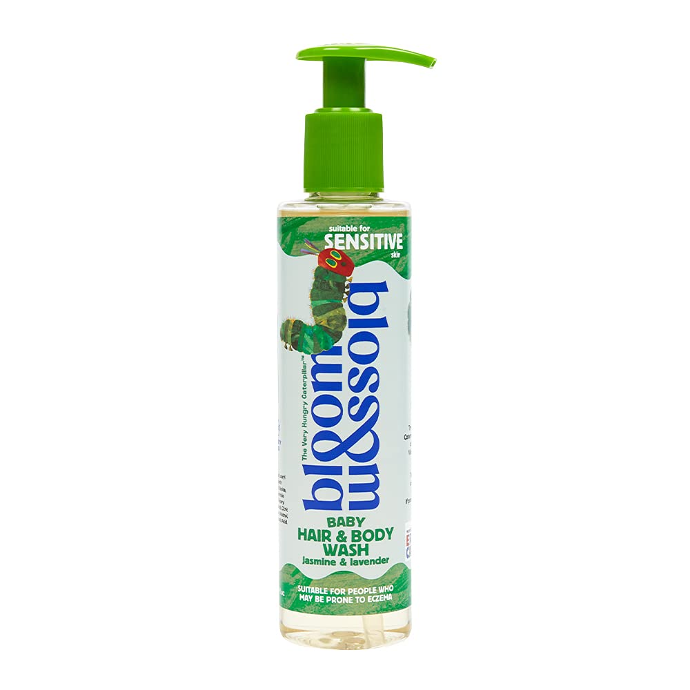 Bloom & Blossom - Baby Hair and Body Wash 200ml - The Very Hungry Caterpillar - Suitable from Newborn - Sensitive Skin - Bedtime Bath - Jasmine and Lavender - Vegan