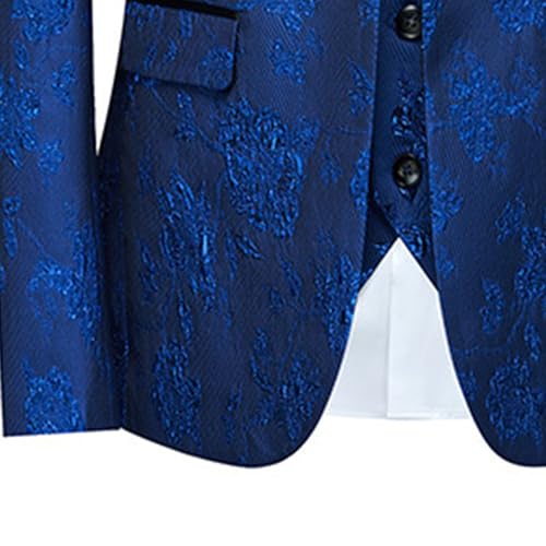 Men's 3 Pieces Sequin Casual Dance Suit Jacket One Button Single Breasted Pants Set Prom Blazer Wedding Coat3