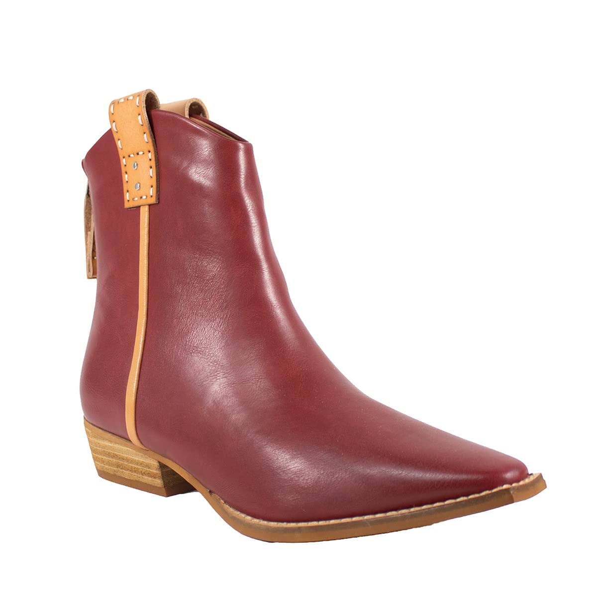 Free Reign Women Western Boots Stacked Heel Back Zipper Square Toe Ankle Booties