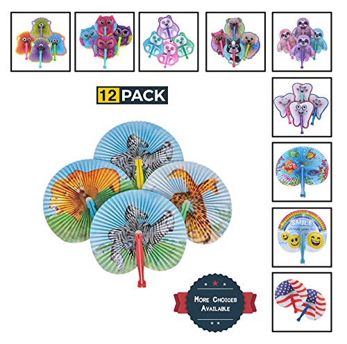Bargain World 10" Zoo Print Folding Fans [12-Pack] | Fun & Exciting H