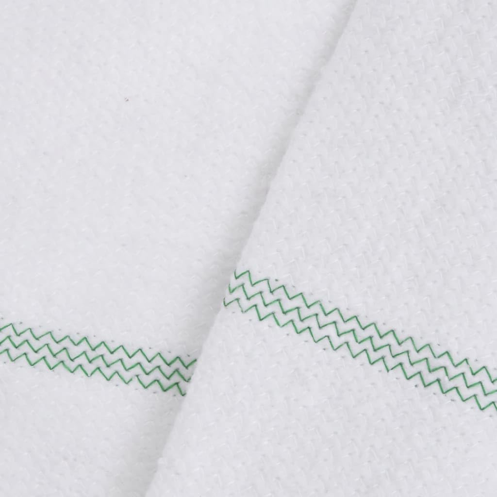 Homgoday Bayetas 50 uds Blancas con Rayas Verdes 50x60 cm Productos para Limpieza del hogar