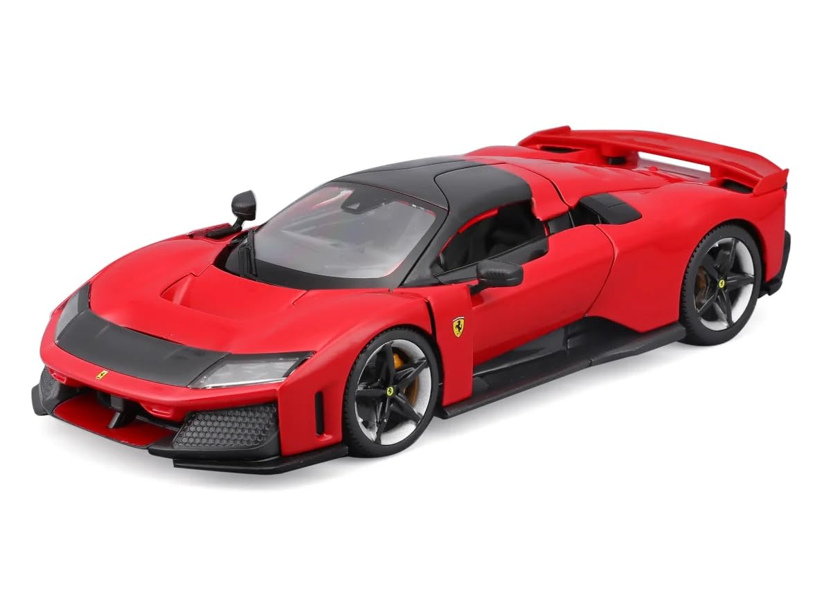 Bburago "Race&Play Ferrari F80, rosso – Supercar modellino 1:24 Die-Cast originale, auto giocattolo da collezione con porte mobili, cofano e bagagliaio a partire dai 3 anni in su (18-26034)