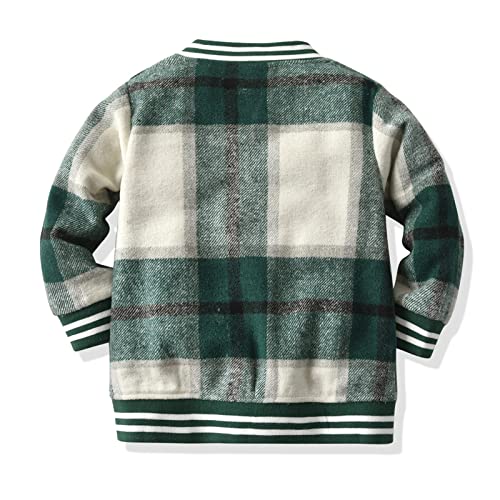 Kids Dress Tops Toddler Boys Long Sleeve Winter Warm Outwear Jacket Coat Plaid Green Oututwear For Babys Clothes2