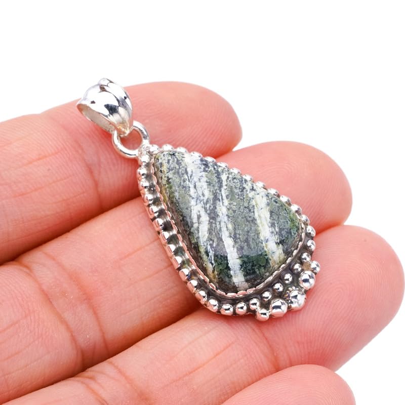 Pendentif séraphinite naturelle StarGems création artisanale F4689