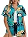Women Hawaiian Shirt Tropical Summer Beach Hawaii Shirts Floral Tropic Short Sleeve Button Up Top Blouses Aloha Luau Outfit