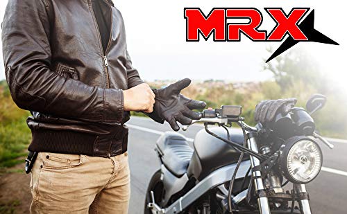 Image of MRX Driving Gloves Button Basic Soft Outdoor Glove Goat Leather Workout Full Finger, Black
