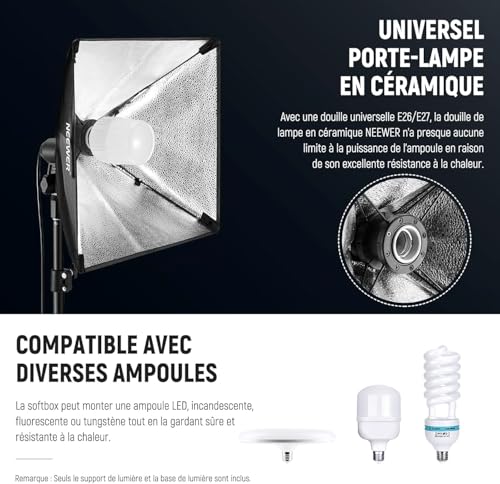 Kit Softbox 40x40cm NEEWER Trépied 180cm Solution Éclairage Visage