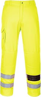 Portwest Pantalón Combat De Alta Visibilidad, Tamaño: L, Color: Amarillo, E046YERL