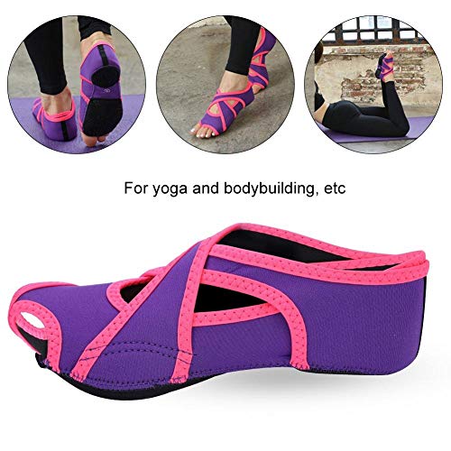 Yoga Socks With Toes Wrap Barre Dance Training Shoes With Grips2