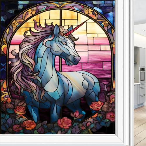 Película de privacidad para ventana diseño unicornio vintage