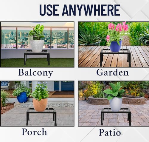 Image of Niyara || Metal Planter Stand || Plant Stand for Pots|| Outdoor Plant Stand (Square Stand (Set of 8))