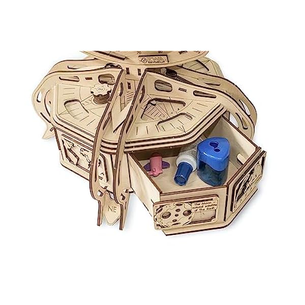 EWA Eco-Wood-Art Naturaleza mecánico 3D de Madera-Rompecabezas para Adultos y Adolescentes-Montaje sin pegamento-393 Piezas, Color Azul (Globe Blue)