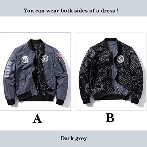 BXCNCKD Men's Flight Jacket - Double Sided Wear Plus Coat - Casual Jacket2
