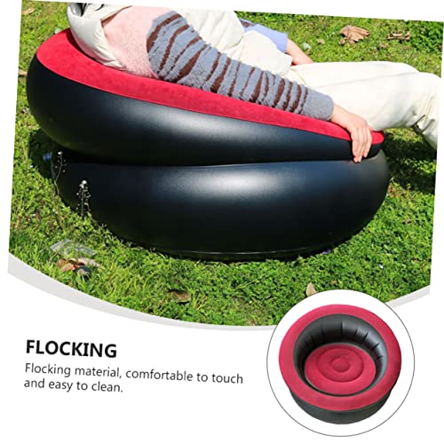 Sofá inflable portátil de nailon flocado Mobestech rojo de 80x80x52 cm con asiento plegable de PVC 8
