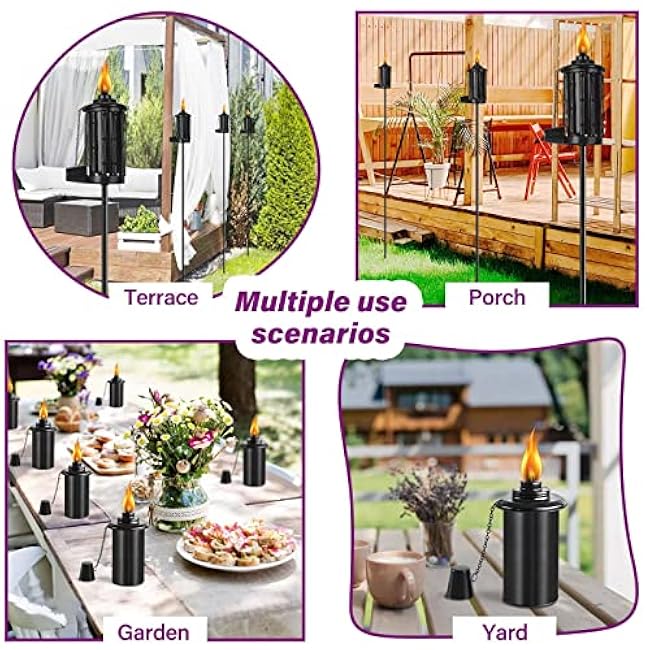 Home Garden Torch Set of 6 Metal Light Torches