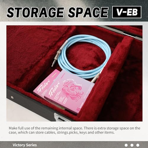 Image of GHOSTFIRE Electric Bass Super Thick Hard Case for Bass, V-EB Black | Portable Hard-Shell Case With Lock, Super Thick Case Fit for Bass, Soft Velvet Lining Suitable Inner Design