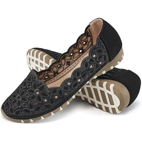 Aomigoct Shoes for Women Ballet Flats: Closed Toe Dress Flats Comfortbale Slip On Pointed Shoes Women Casual Ballets Black Cover