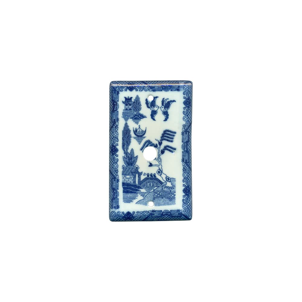 Blue Willow China Electrical Switch Plates (Electric Cord Cover Plate)