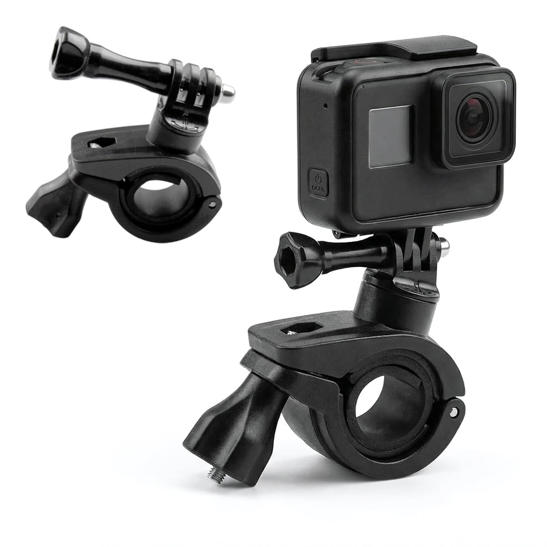 1 PCS Supporto Action Camera, Clip per Manubrio Bici/Moto, Supporto Girevole per Manubrio, Compatibile con e Altre Action Cam (Nero)