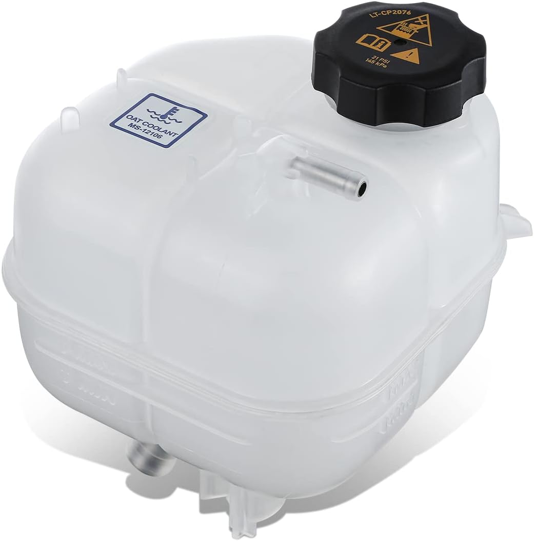 Auto Dynasty CH3014161 Factory Style Car Coolant Overflow Reservoir Tank with Cap Compatible with Chrysler 200 Jeep Cherokee 2.4L 3.2L 3.6L 14-18, White