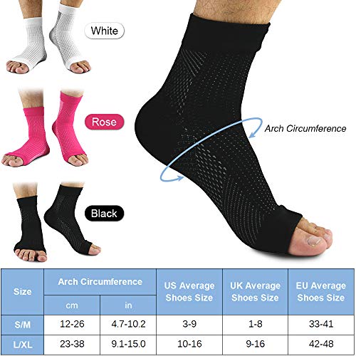Meias, Andoer Mangas de compressão para pés, masculino, feminino, meias de compressão com apoio de s