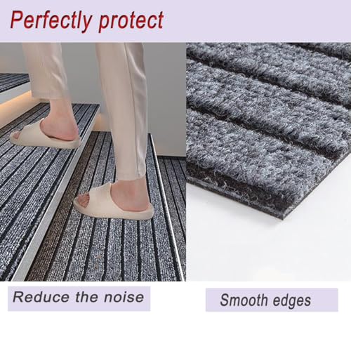 Alfombrillas de seguridad con agarre extraíble y antideslizante, tejido rojo de 30 x 100 cm para interior 6