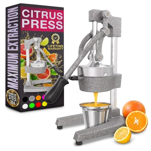 Image of Cast Iron Juicer Hand Press, Heavy-Duty Squeezer (Silver)