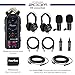 Zoom H6essential 6-Track 32-Bit Float Portable Audio Recorder Bundle With 2x Zoom ZDM-1 Podcast Mic Pack with Headphones, Windscreen, XLR Cable and Tabletop Stand