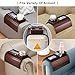 Bestjing Bamboo Couch Armrest Table, Sofa Arm Tray with Detachable Couch Cup Holder- 2 in 1 Anti-Slip Foldable Sofa Armchair Caddy Table for Drinks Cellphone TV Remote Snacks (Walnut)