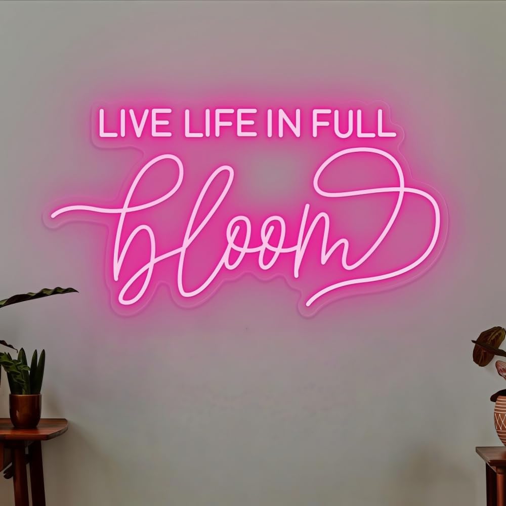 Live Life In Full Bloom neonowy znak LED litery neonowe światła do domu salonu jogi studia spa kawiarni baru na imprezę biuro dekoracja motywacyjny cytat znak