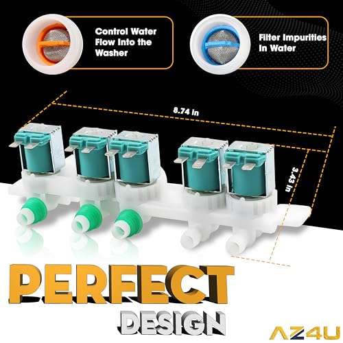 Image of Washer Water Inlet Valve Replaces DC97-15459G For Samsung WA456DRHDSU /AA WA456DRHDWR /AA WA45K7600AW /A2 WA45K7600AW /AA WA48J7770AP /A2 WA50F9A7DSW /A2 WA52J8700AP /A2 WA50M7450AW /A4 WA52M7750AW /A4