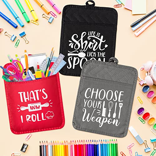 R Horse 6Pcs Pot Holder With Pocket Funny Bake Pocket Potholders Heat Resistant Oven Mitts Machine Washable Kitchen Hot Pads With Hanging Loop Cookie Bag For Teacher Appreciation Gift 7''X 9'' #TOP3